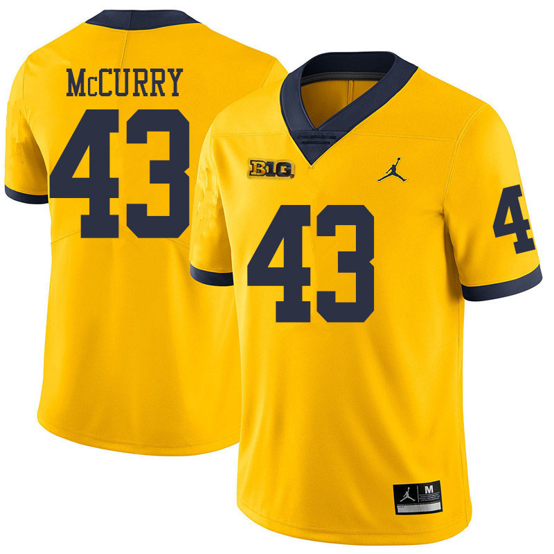 Jordan Brand Men #43 Jake McCurry Michigan Wolverines College Football Jerseys Sale-Yellow